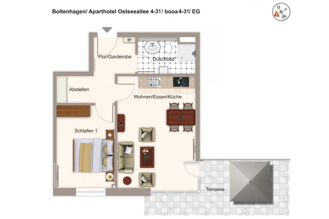 Aparthotel Ostseeallee Aparthotel Ostseeallee 4-31 บอลเทินฮาเกิน ภายนอก รูปภาพ